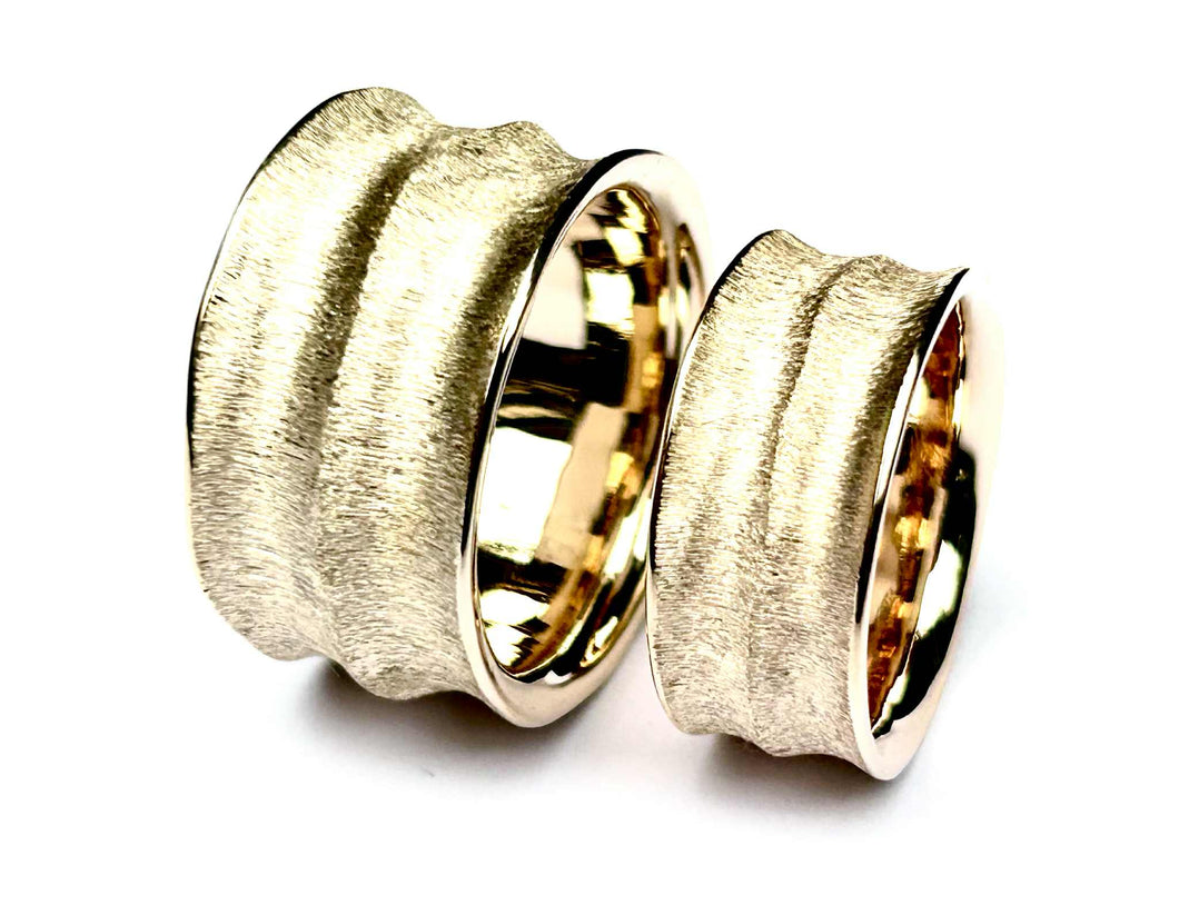 Vielsesringe i gult guld - 8 karat